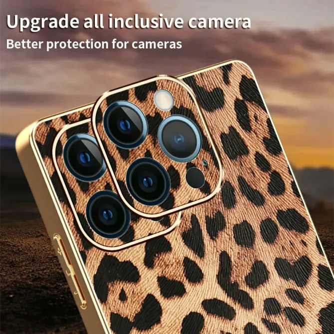Coque iPhone 12 Pro Léopard Doré