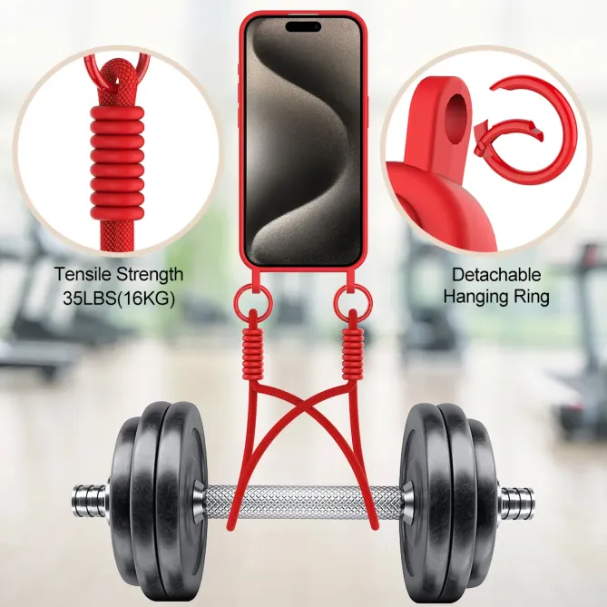 Coque iPhone 12 / 12 Pro avec Mini Cordon Silicone et Porte-carte