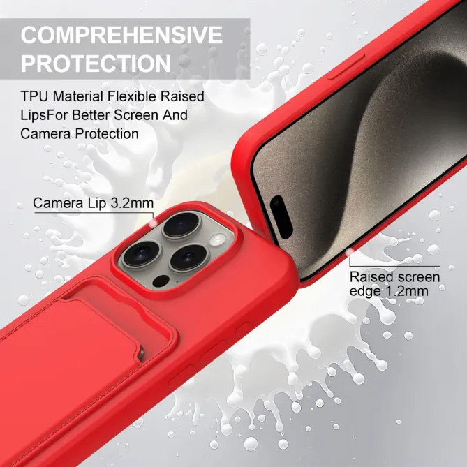 Coque iPhone 12 / 12 Pro avec Mini Cordon Silicone et Porte-carte