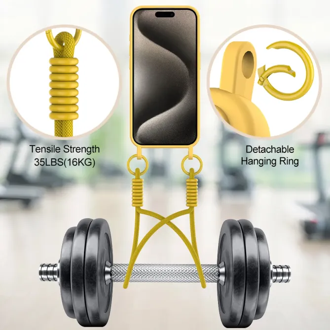 Coque iPhone 12 / 12 Pro avec Mini Cordon Silicone et Porte-carte