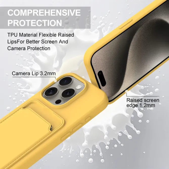 Coque iPhone 12 / 12 Pro avec Mini Cordon Silicone et Porte-carte
