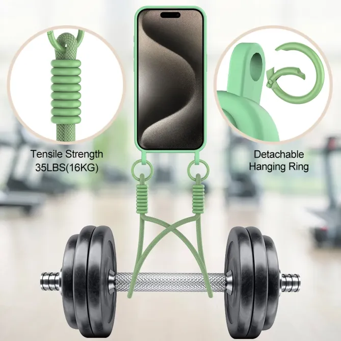 Coque iPhone 12 / 12 Pro avec Mini Cordon Silicone et Porte-carte