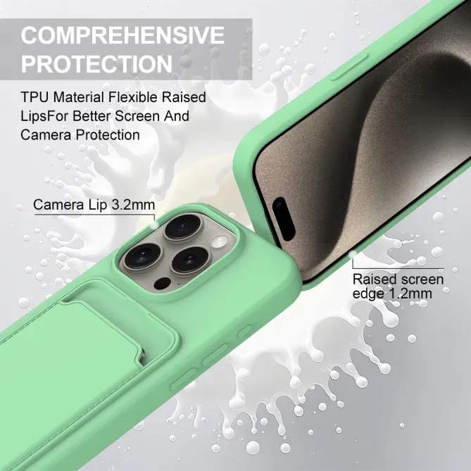 Coque iPhone 12 / 12 Pro avec Mini Cordon Silicone et Porte-carte