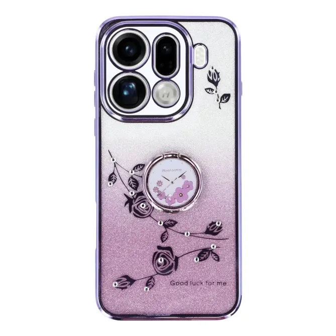 Coque Oppo Find X9 Pro 5G Fleur Strass Dégradé avec Anneau