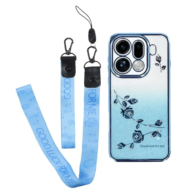 Coque Oppo Find X9 Pro 5G Fleur Strass Dégradé à Lanières