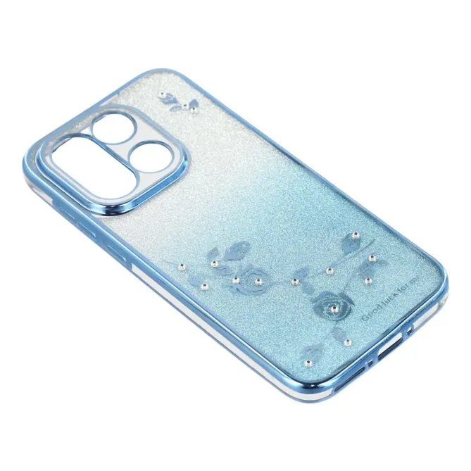 Coque OnePlus 15 Fleur Strass Dégradé à Lanières