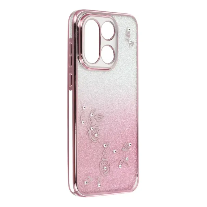 Coque OnePlus 15 Fleur Strass Dégradé à Lanières