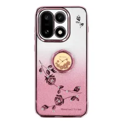Coque OnePlus 15 Fleur Strass Dégradé avec Anneau