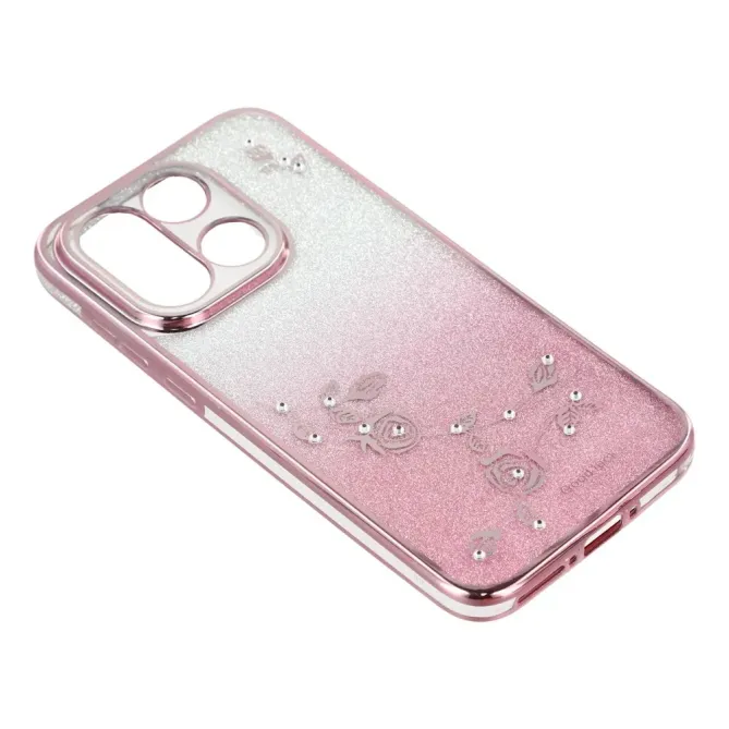 Coque OnePlus 15 Fleur Strass Dégradé à Lanières