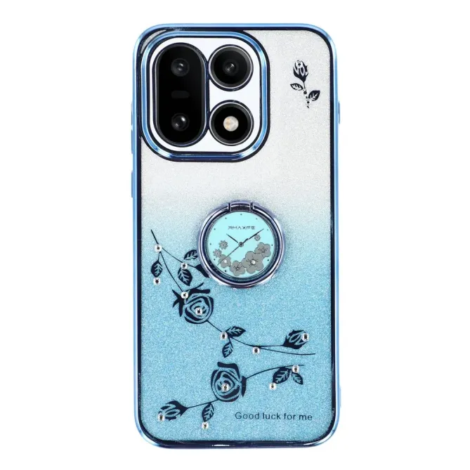 Coque OnePlus 15 Fleur Strass Dégradé avec Anneau