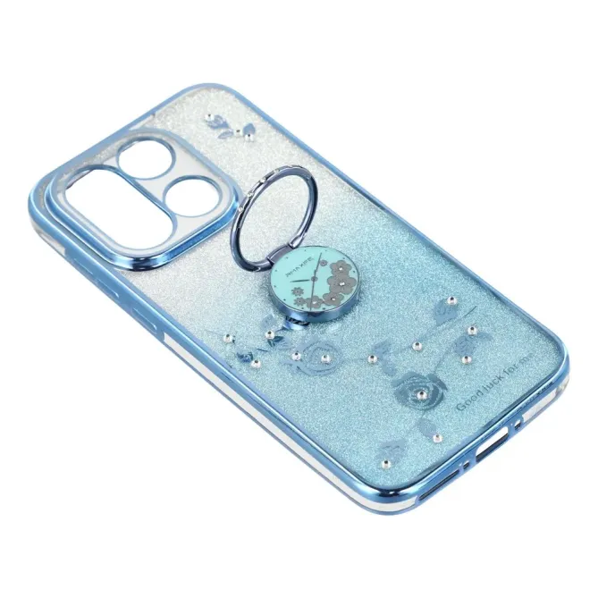Coque OnePlus 15 Fleur Strass Dégradé avec Anneau