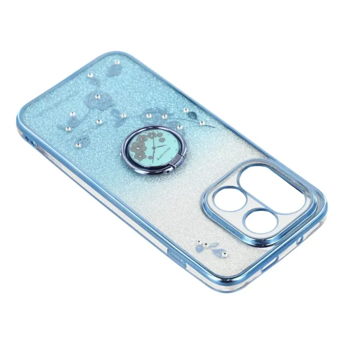 Coque OnePlus 15 Fleur Strass Dégradé avec Anneau