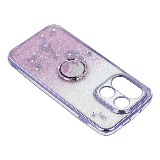 Coque OnePlus 15 Fleur Strass Dégradé avec Anneau