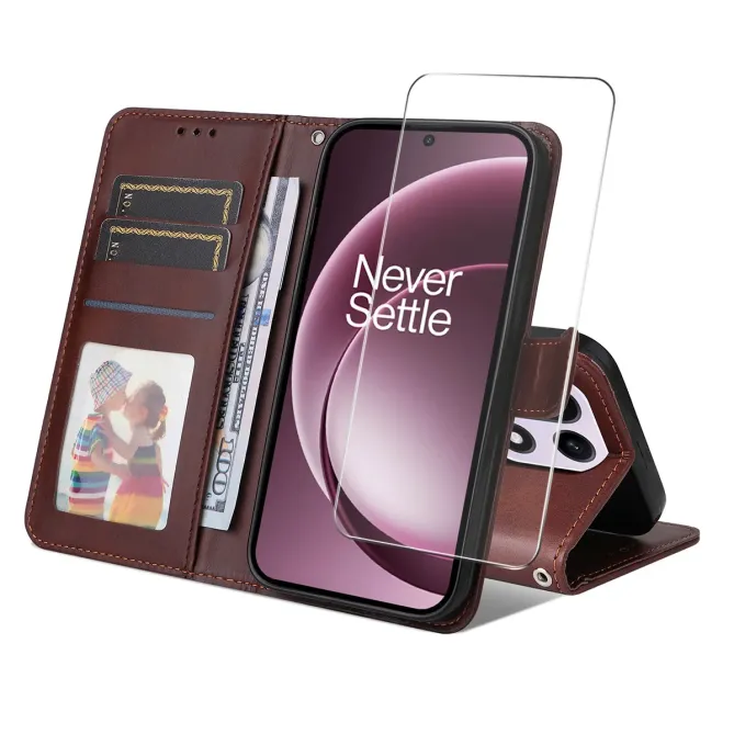 Housse OnePlus 15 Portefeuille avec Verre Trempé