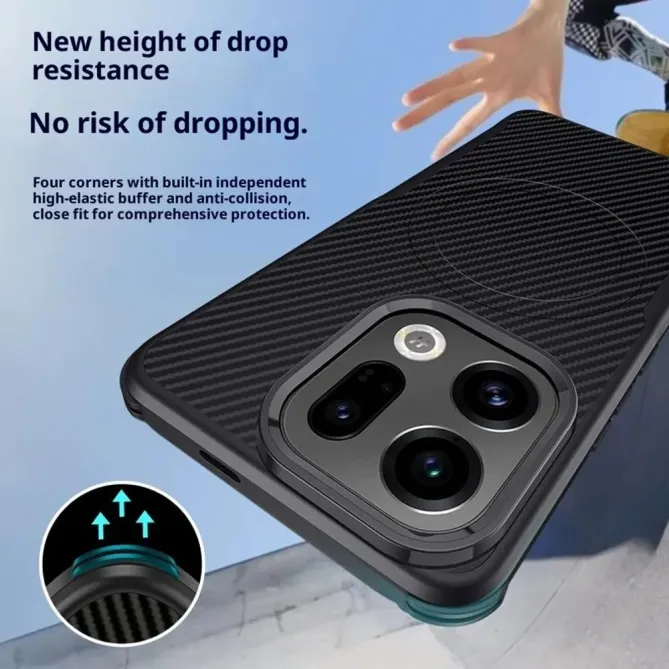Coque Oppo Find X9 Pro 5G Finition Carbone Coins Renforcés | Raxon