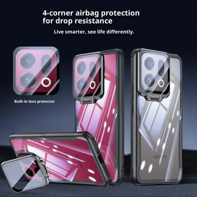 Coque Oppo Find X9 Pro 5G Transparente Support Lentille Verre