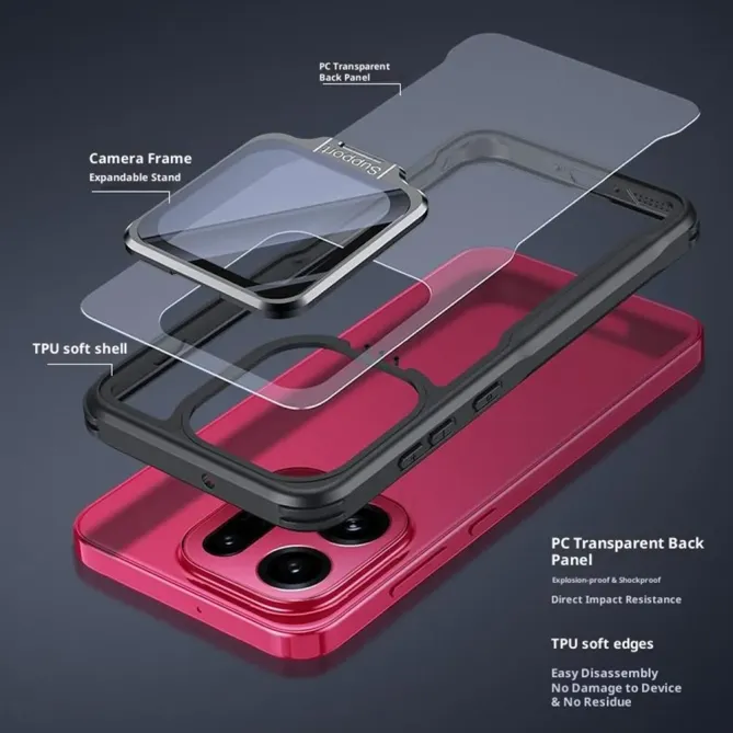 Coque Oppo Find X9 Pro 5G Transparente Support Lentille Verre