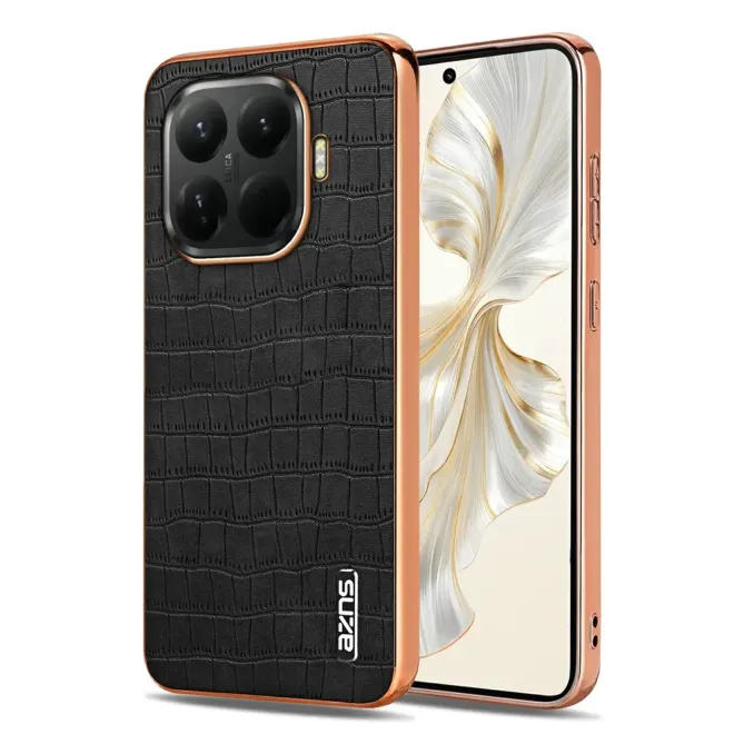 Coque Xiaomi 15T Pro Effet Peau de Crocodile avec Contours Métallisés