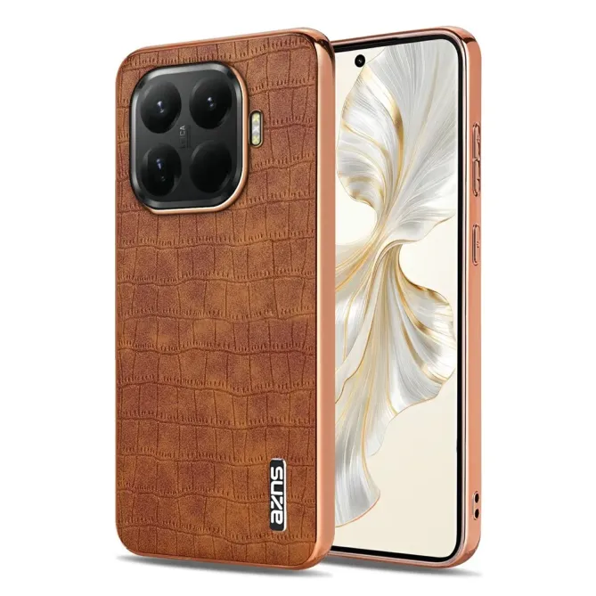 Coque Xiaomi 15T Pro Effet Peau de Crocodile avec Contours Métallisés