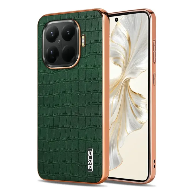 Coque Xiaomi 15T Pro Effet Peau de Crocodile avec Contours Métallisés