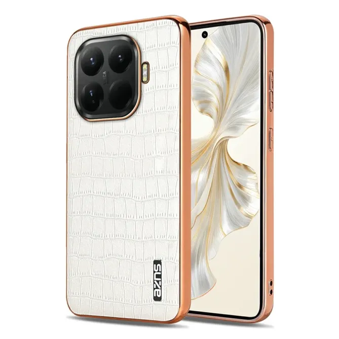 Coque Xiaomi 15T Pro Effet Peau de Crocodile avec Contours Métallisés