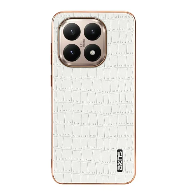 Coque Xiaomi 15T Pro Effet Peau de Crocodile avec Contours Métallisés