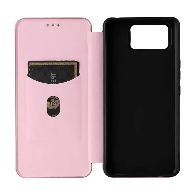 Flip Cover Zenfone 12 Ultra design fibre de carbone