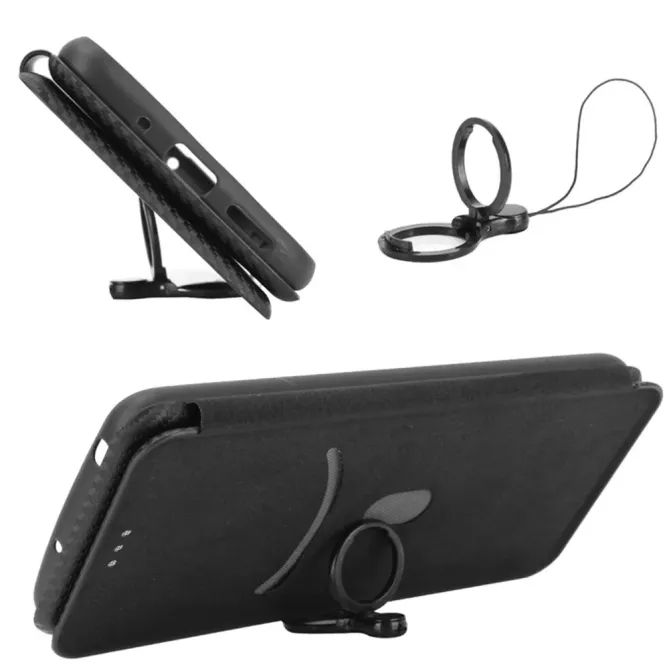 Flip Cover Zenfone 12 Ultra design fibre de carbone