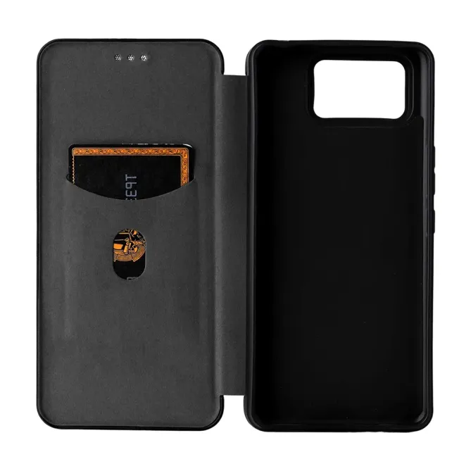 Flip Cover Zenfone 12 Ultra design fibre de carbone