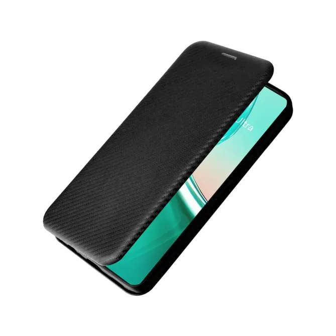 Flip Cover Zenfone 12 Ultra design fibre de carbone