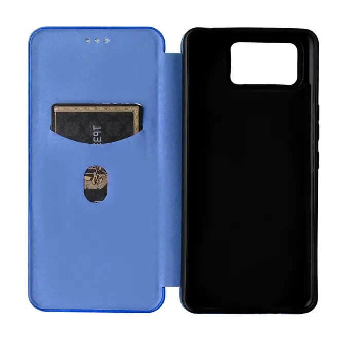 Flip Cover Zenfone 12 Ultra design fibre de carbone