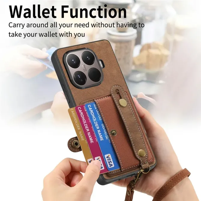 Coque Xiaomi 15T Pro rétro porte-cartes & dragonne | CROSSBAND