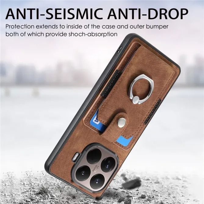 Coque Xiaomi 15T Pro avec porte-cartes, anneau et support