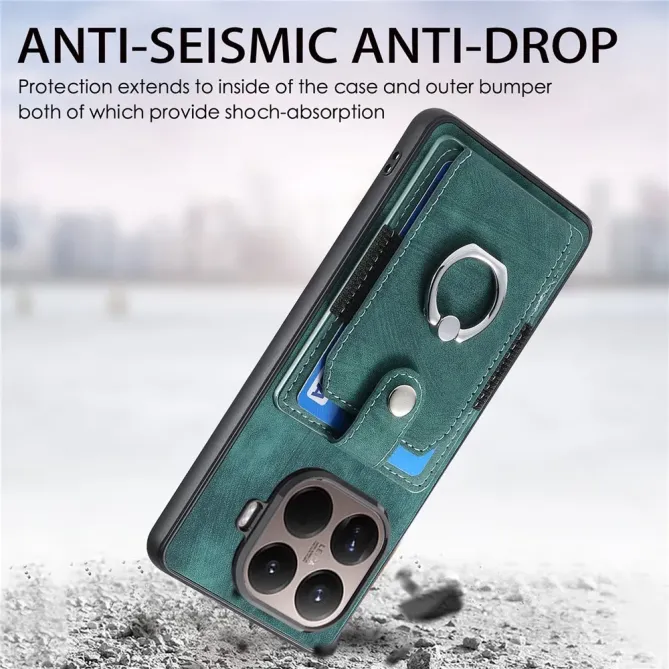 Coque Xiaomi 15T Pro avec porte-cartes, anneau et support