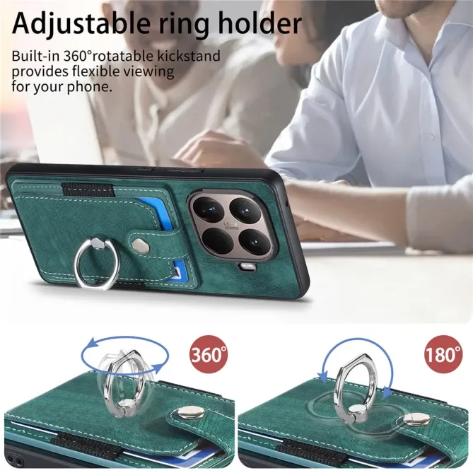 Coque Xiaomi 15T Pro avec porte-cartes, anneau et support