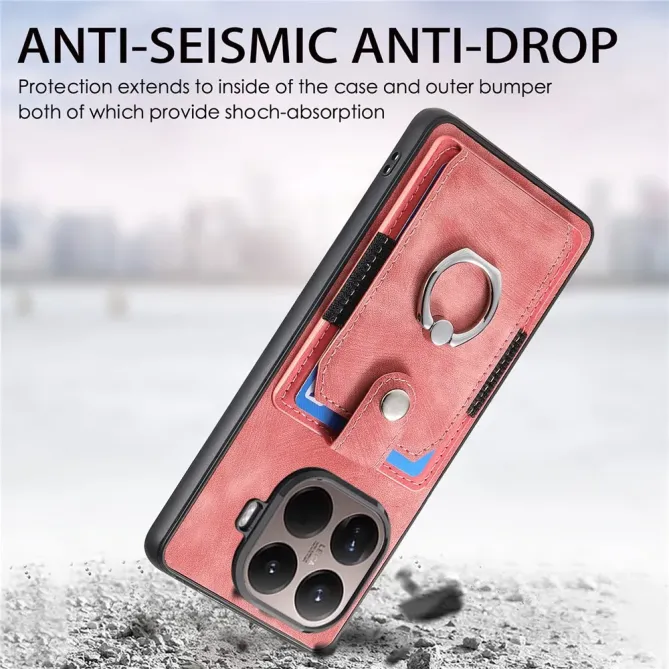 Coque Xiaomi 15T Pro avec porte-cartes, anneau et support