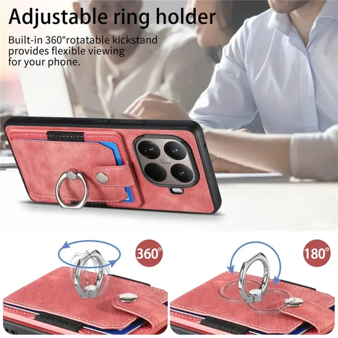 Coque Xiaomi 15T Pro avec porte-cartes, anneau et support