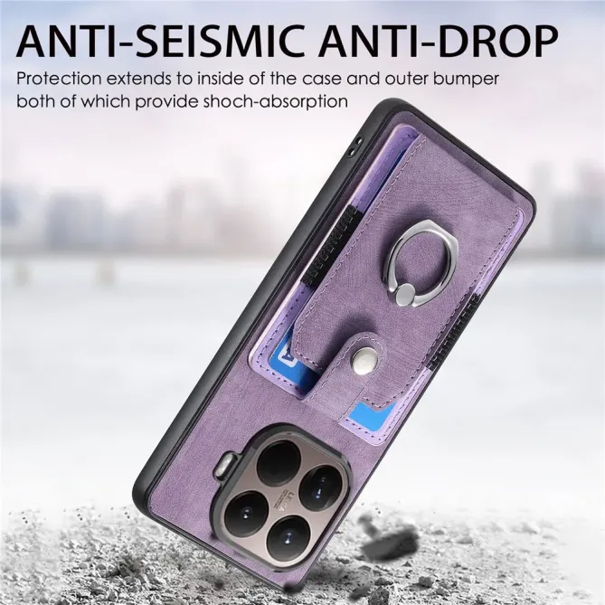 Coque Xiaomi 15T Pro avec porte-cartes, anneau et support