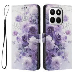 Housse Honor 400 Smart 5G / 4G, fleurs en dégradé violet