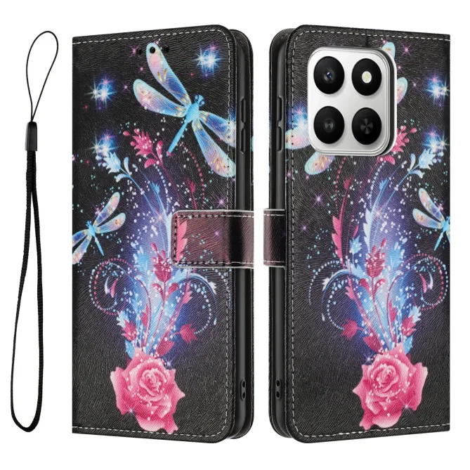 Housse Honor 400 Smart 5G / 4G, libellules et éclats floraux