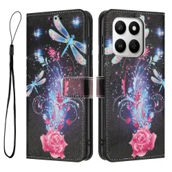 Housse Honor 400 Smart 5G / 4G, libellules et éclats floraux