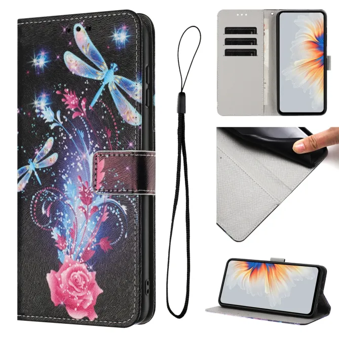 Housse Honor 400 Smart 5G / 4G, libellules et éclats floraux