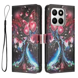Housse Honor 400 Smart 5G / 4G, arbre lumineux et papillons