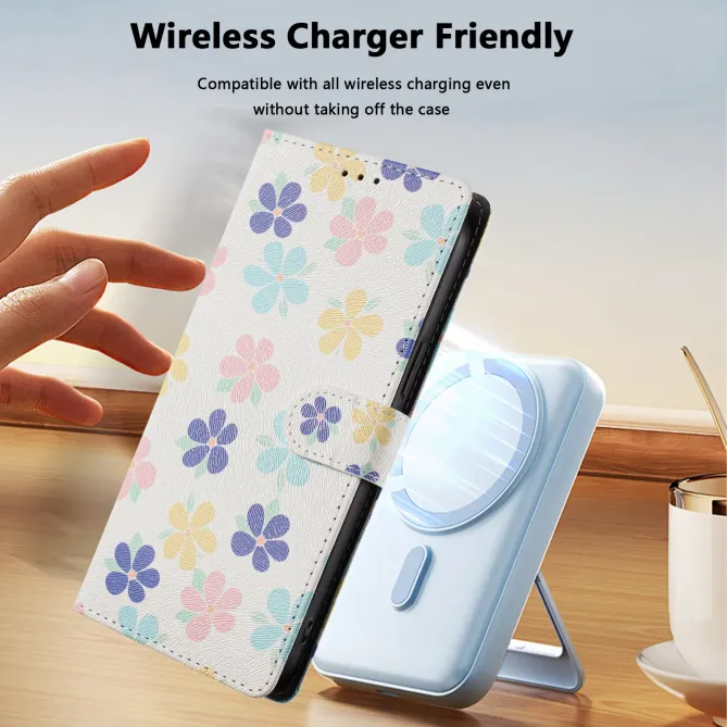 Housse portefeuille Honor 400 Smart 5G / 4G fleurs colorées, étui