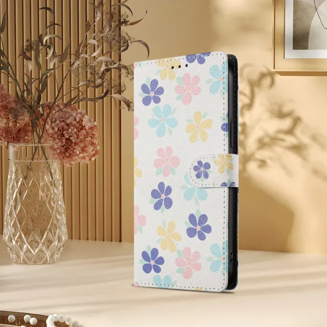 Housse portefeuille Honor 400 Smart 5G / 4G fleurs colorées, étui