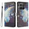 Housse Honor 400 Smart 5G / 4G papillon bleu et or