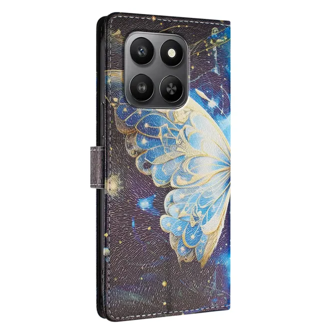 Housse Honor 400 Smart 5G / 4G papillon bleu et or