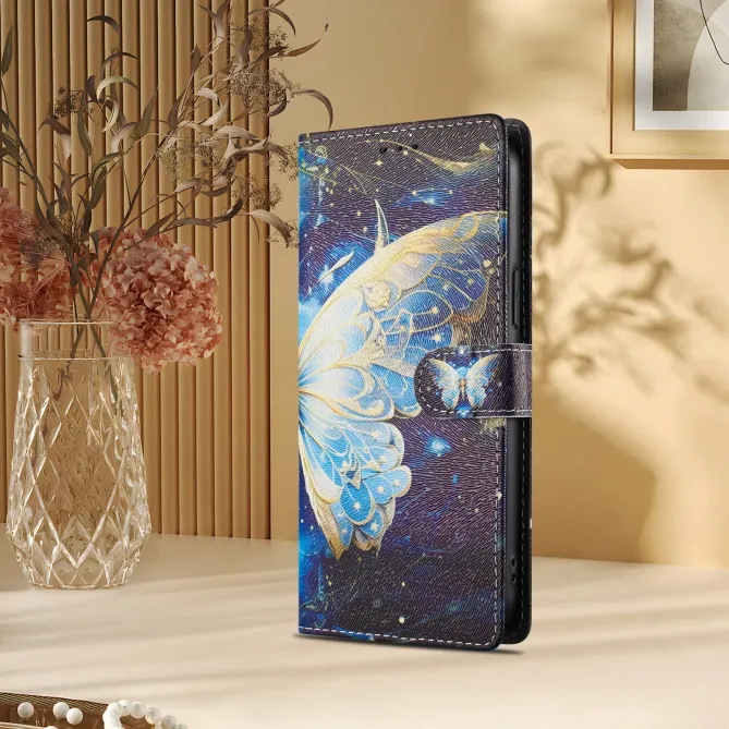 Housse Honor 400 Smart 5G / 4G papillon bleu et or