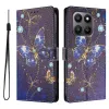 Housse Honor 400 Smart 5G / 4G papillons bleus et dorés