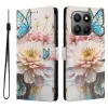 Housse Honor 400 Smart 5G / 4G papillons bleus et pivoines